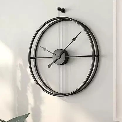 Circular Black Luxury Metal Wall clock