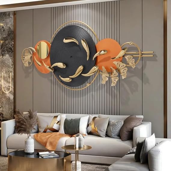 Salmon Fishes Metal Wall Art (54 X 24 inches)