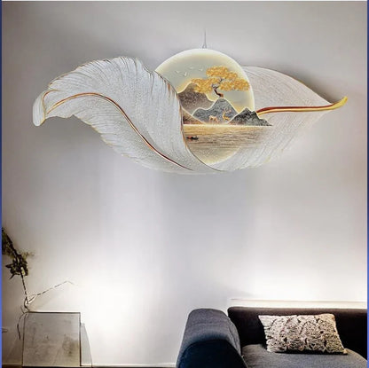 Celestial  Feathers: Crystal Wall Decor With Led Lighting Style 2