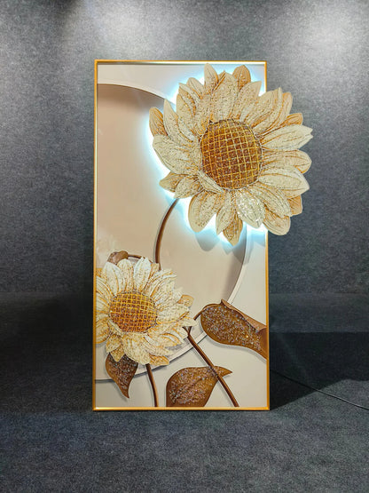 Opulent Flower - Crystal Painting With LED Light - 24x48 Inch