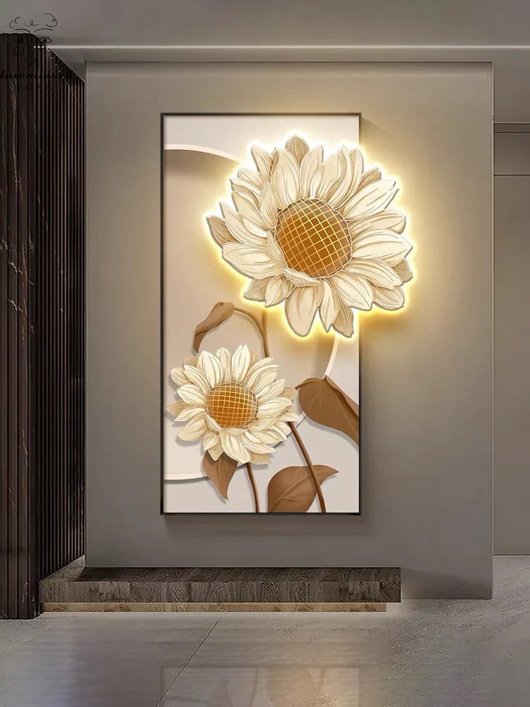 Opulent Flower - Crystal Painting With LED Light - 24x48 Inch