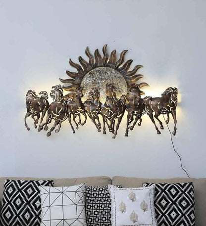 Elegant Running Horse Metal Wall Art