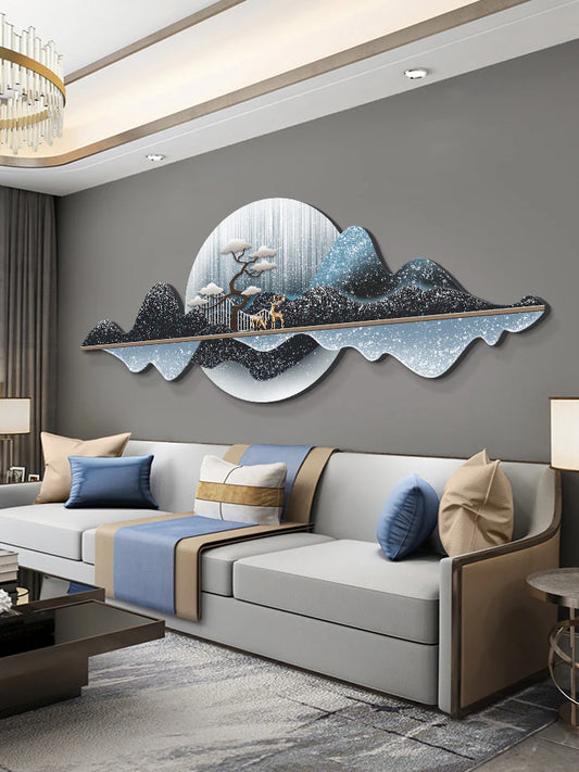 Soothing Landscape: Crystal Wall Decor With Led Lighting