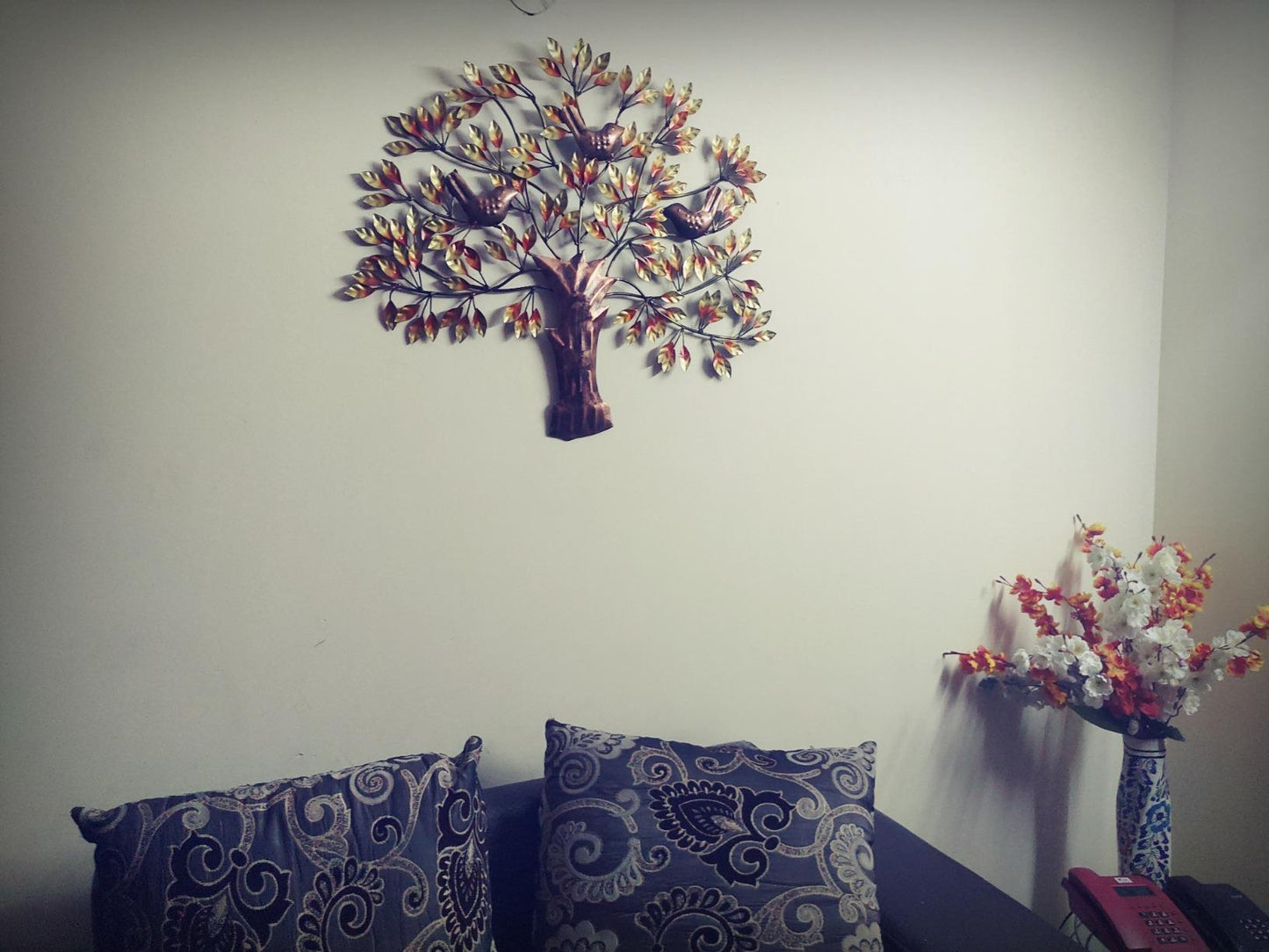 Bird on Tree Design Metal Wall Art