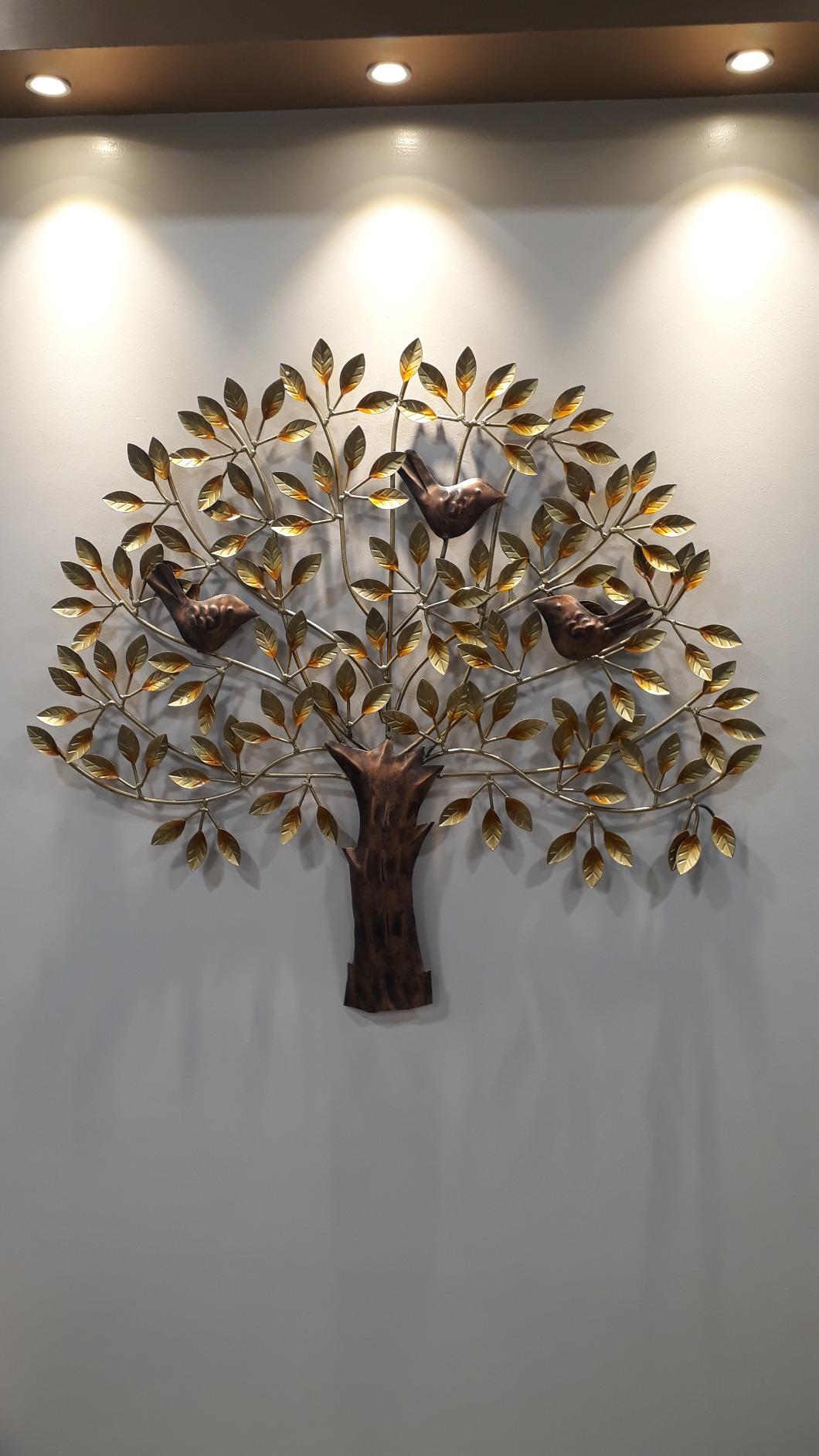 Bird on Tree Design Metal Wall Art