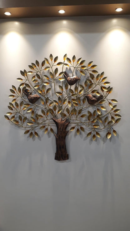 Bird on Tree Design Metal Wall Art