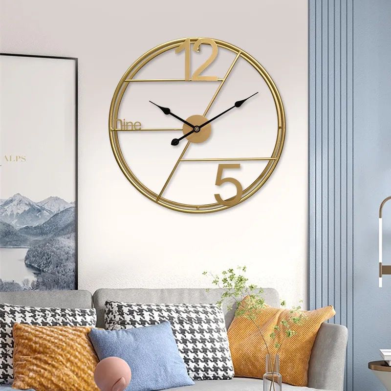 Golden Metal Wall Clock