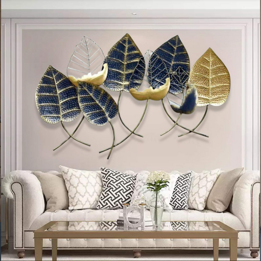 Attractive Big Leaves Metal Wall Art