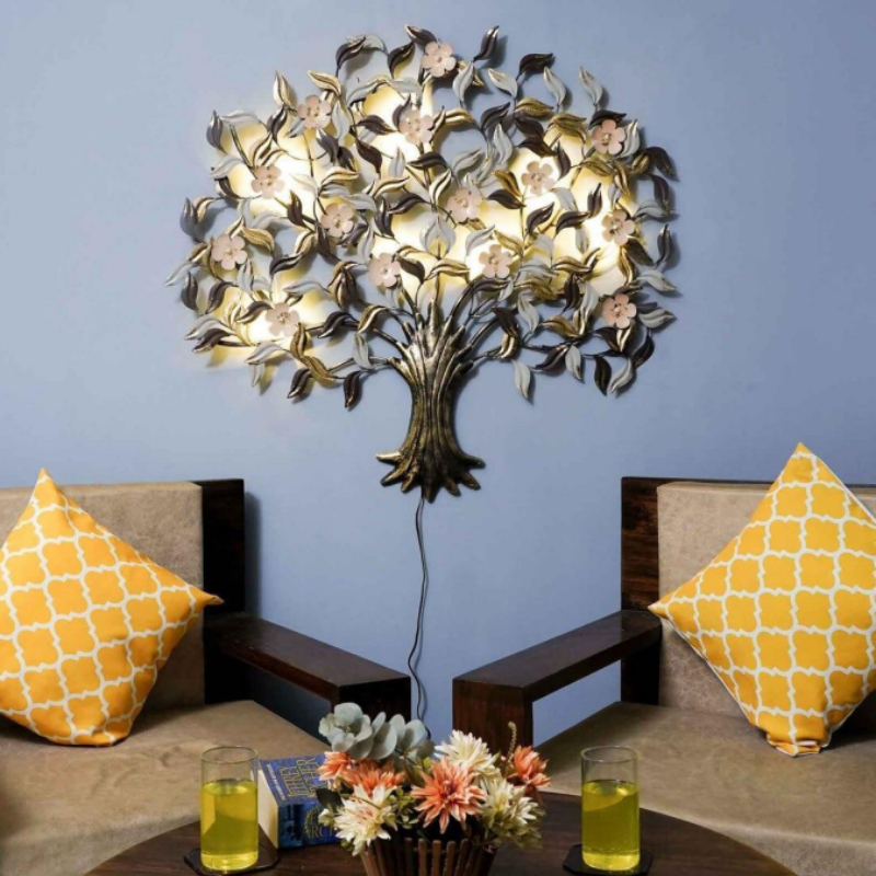 Beautiful Floral Tree Wall Art With LED