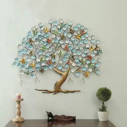 Butterfly On Floral Tree Wall Art