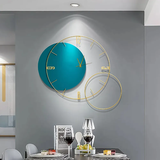 Lavish Blue Metal Wall Clock