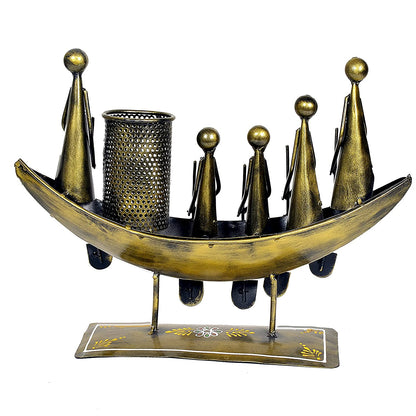 Metal Boat Design Table Top Pen Holder