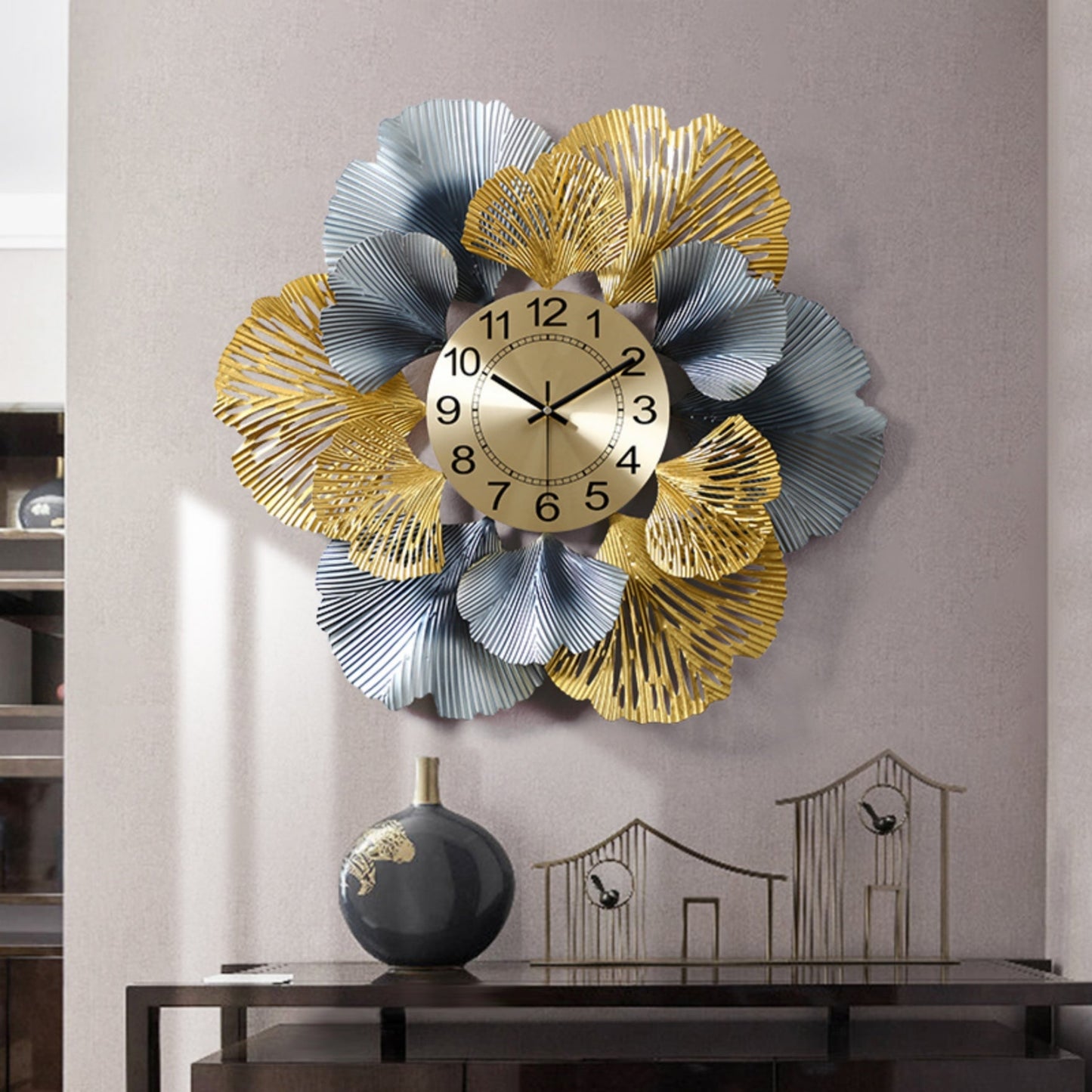 Flower Blossam Metal Wall Clock