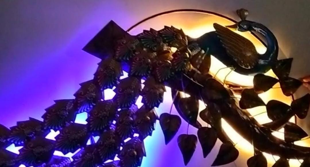 Beautiful  Peacock Wall Decor With LED