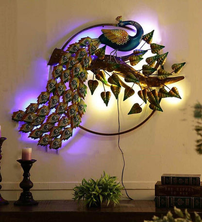 Beautiful  Peacock Wall Decor With LED